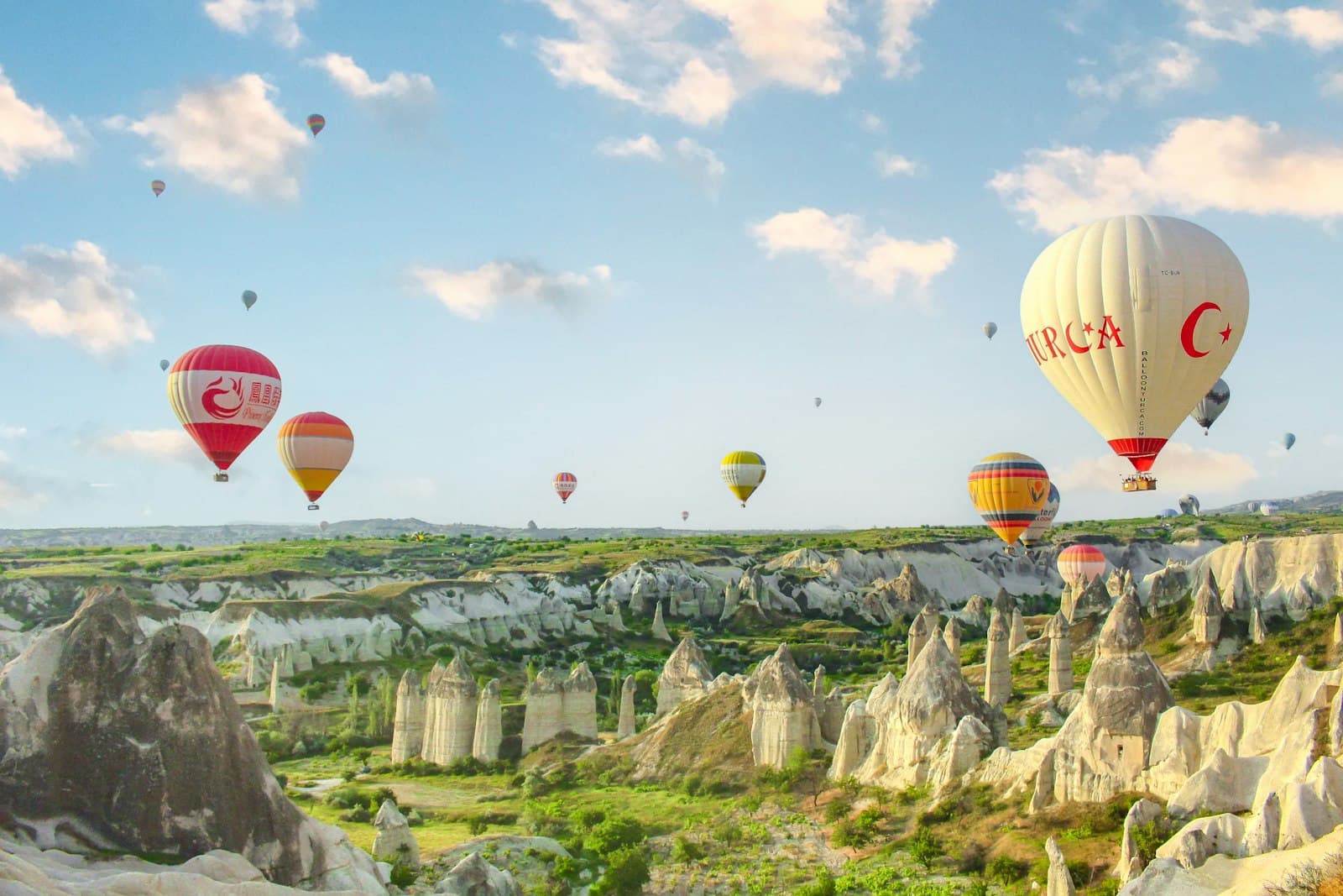 Balloons over the fairy chimneys of Cappadocia