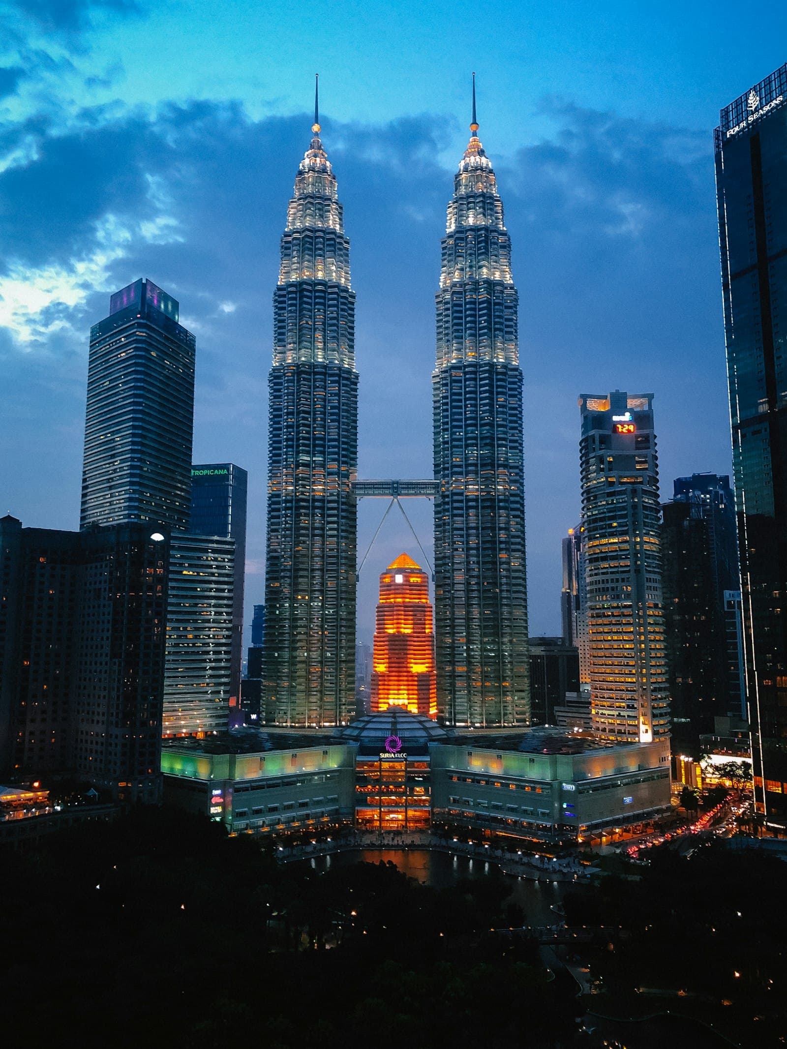 Petronas Towers at night, Kuala Lumpur
