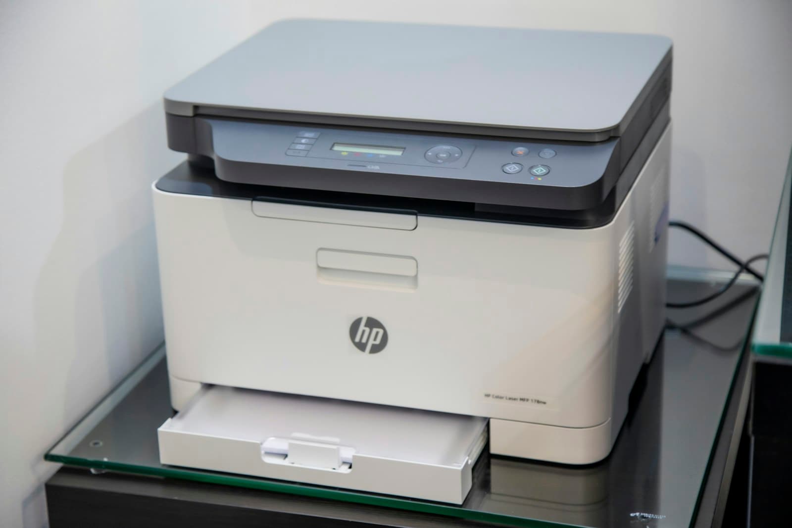 Office printer on a stand