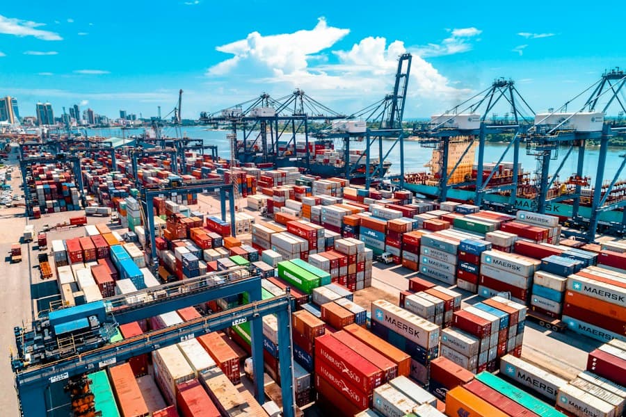 Container terminal from above