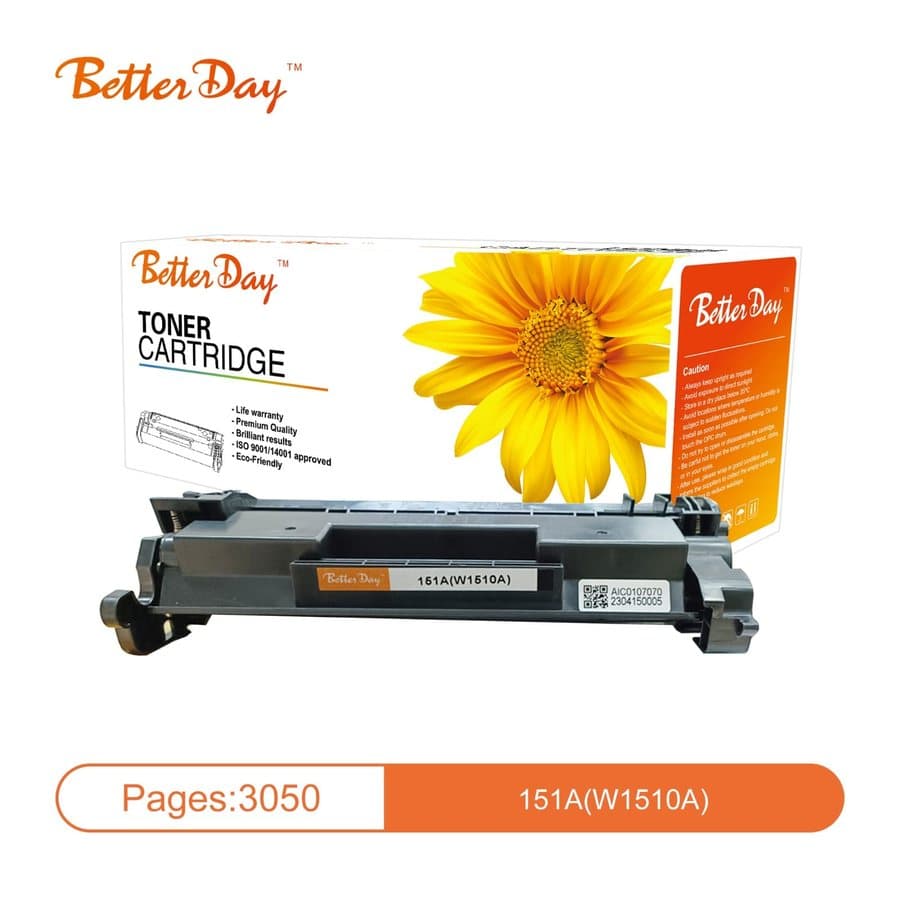 Better Day 151A (W1510A) black toner cartridge in front of its box